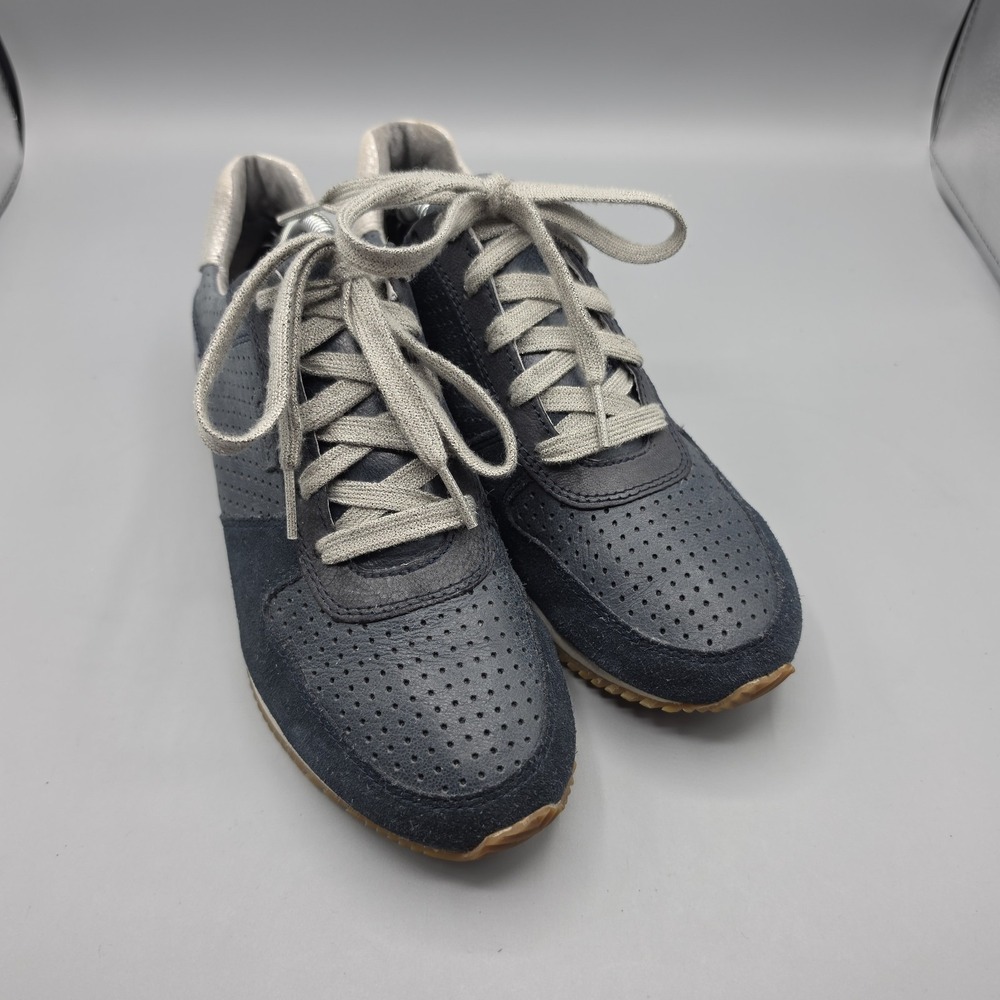 Aetrex Sneakers Womens 38 Blue Leather Fashion Retro Comfort Shoe Walking Casual